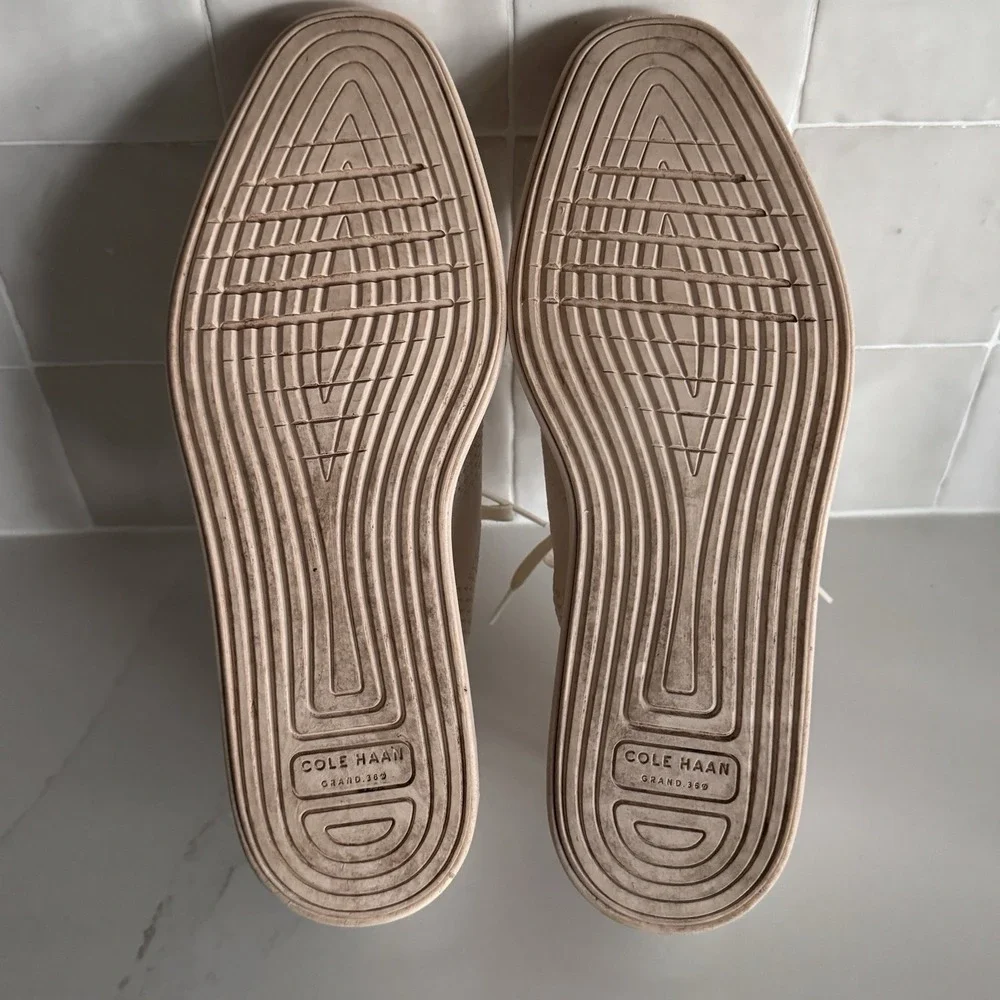Cole Haan ØriginalGrand‎ Stitchlite Platform Wingtip Oxford Womens 9 Off White